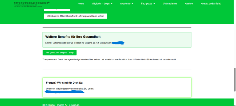 Biogena Gutschein & Support